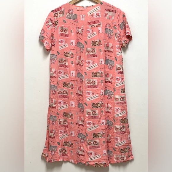 Petti Pranc Morning Star Women's Pink Nightgown Short Sleeves Size S - Picture 2 of 8